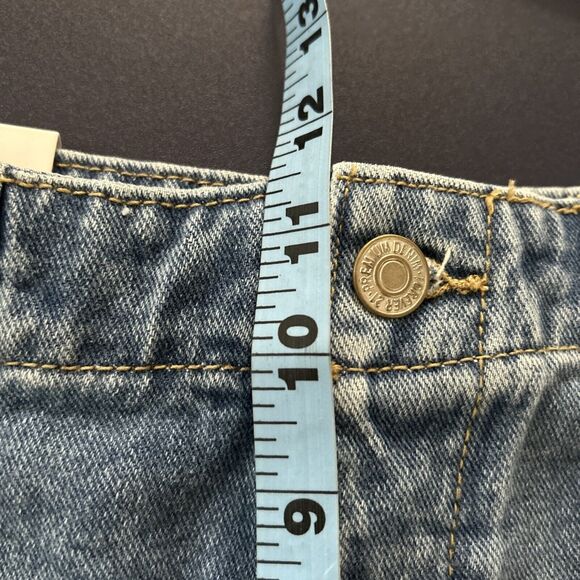 Forever 21 Jeans Shorts Womens 29 Blue High Rise Sailor Frayed Denim‎ - Picture 10 of 11